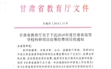 轉發(fā)甘肅省財政廳 教育廳文件 關于下達2016年度甘肅省高等學校科研項目自籌經費項目的通知